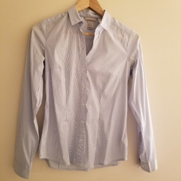 H&M WORK BUSINESS CASUAL BLUE SHIRT PROFESSIONAL - Picture 4 of 4